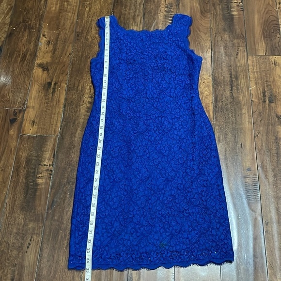 Adrianna Papell Bold Cobalt-Blue Lace Cocktail Dress Size 4 - Picture 13 of 14